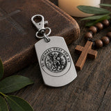 Saint Michael Prayer Clip On Dog Tag Charm