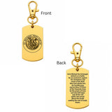 Saint Michael Prayer Goldtone Clip On DogTag Charm
