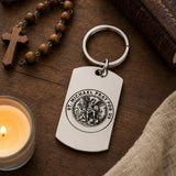Saint Michael Prayer Stainless Steel Keychain