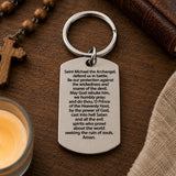 Saint Michael Prayer Stainless Steel Keychain
