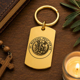 Saint Michael Prayer Goldtone Stainless Keychain