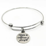 Fueled By Caffeine And Prayer Bracelet