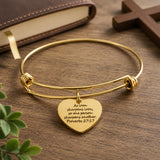 Iron Sharpens Iron Goldtone Heart Charm Bracelet