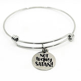 Not Today Satan Charm Bracelet Faith Gift