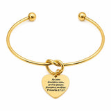 Iron Sharpens Iron Goldtone Cuff Charm Bracelet