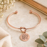 God Never Leaves Us Rose Goldtone Cuff Bracelet