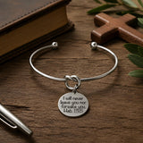 God Never Leaves Us Print Cuff Charm Bracelet