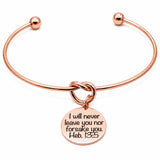 God Never Leaves Us Print Rose Goldtone Bracelet