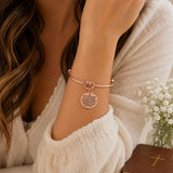 Serenity Prayer Rose Goldtone Cuff Charm Bracelet