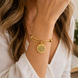 Serenity Prayer 19mm Round Goldtone Charm Bracelet