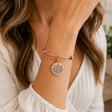Serenity Prayer Round Rjose Goldtone Charm Bracelet