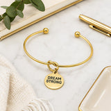 Dream Strong Charm Goldtone Cuff Bracelet