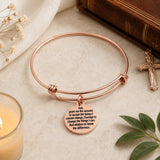 Serenity Prayer Round Rjose Goldtone Charm Bracelet