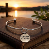 Dream Strong Motivational Charm Cuff Bracelet