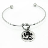 Football Mom Stainless Steel Charm Bracelet