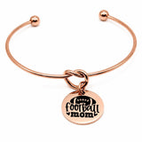 Football Mom Rose Goldtone Charm Bracelet