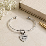 Saved By Grace Stainless Steel Charm Bracelet