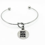 Best Mom Ever Stainless Steel Charm Bracelet