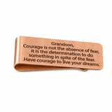 Grandson Encouragement Rose Goldtone Money Clip