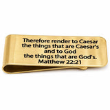 Render To Caesar Scripture Goldtone Money Clip