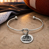 Football Mom Stainless Steel Charm Bracelet
