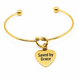 Saved By Grace Goldtone Charm Bracelet