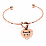 Saved By Grace Rose-Goldtone Charm Bracelet