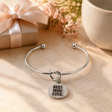 Best Mom Ever Stainless Steel Charm Bracelet