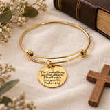The Lord Will Keep You From Harm Goldtone Bangle