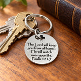 Psalm 121 7 Christian Protection Keychain