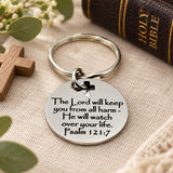 Psalm 121 7 Christian Protection Keychain