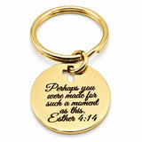 Made For This Moment Scripture Goldtone Keychain