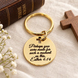 Made For This Moment Scripture Goldtone Keychain