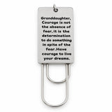 Granddaughter Courage Bookmark Gift