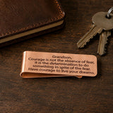 Grandson Encouragement Rose Goldtone Money Clip