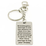 Granddaughter Courage Clip On Keychain