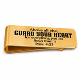 Guard Your Heart Scripture Goldtone Money Clip