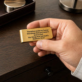 Render To Caesar Scripture Goldtone Money Clip
