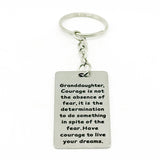 Granddaughter Courage Encouragement Keychain