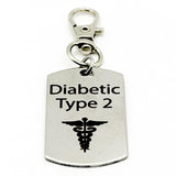 Diabetic Type 2 Medical Clip On Charm