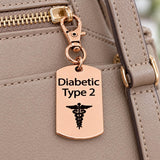 Diabetic Type 2 Rose Goldtone Clip On Charm