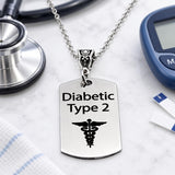 Diabetic Type 2 Medical Notice Necklace