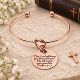Christian Protection Rose Goldtone Cuff Bracelet