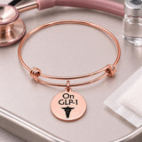 On GLP-1 Rose Goldtone Notice Charm Bracelet
