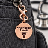 Myasthenia Gravis Rose Goldtone Clip On Charm