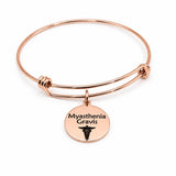 Myasthenia Gravis Rose Goldtone Charm Bracelet