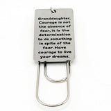 Granddaughter Courage Bookmark Gift