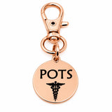 POTS Medical Rose Goldtone Clip On Charm