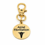 Atrial Fibrillation Goldtone Clip On Medical Charm
