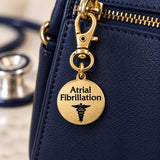 Atrial Fibrillation Goldtone Clip On Medical Charm
